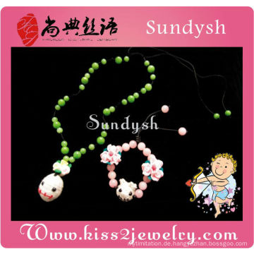 Kinder Armbänder Halskette einzigartige bunte Blume Kinder Schmuck Sets